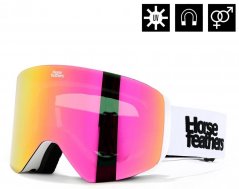 Snowboardové okuliare Horsefeathers Colt - biele, ružové