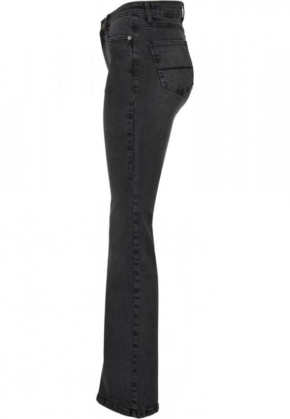 Dámske jeansy Urban Classics Ladies High Waist Flared Denim Pants - black washed