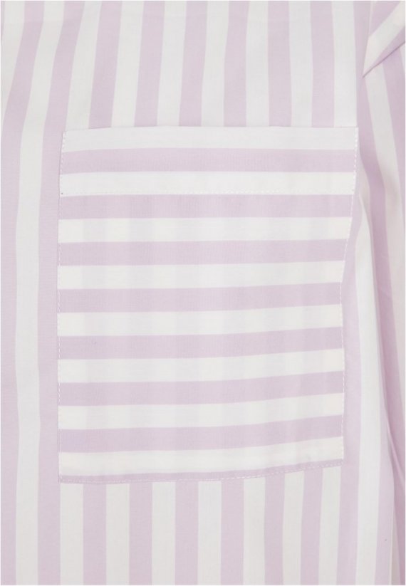 Ladies Oversized Stripe Shirt - white/lilac