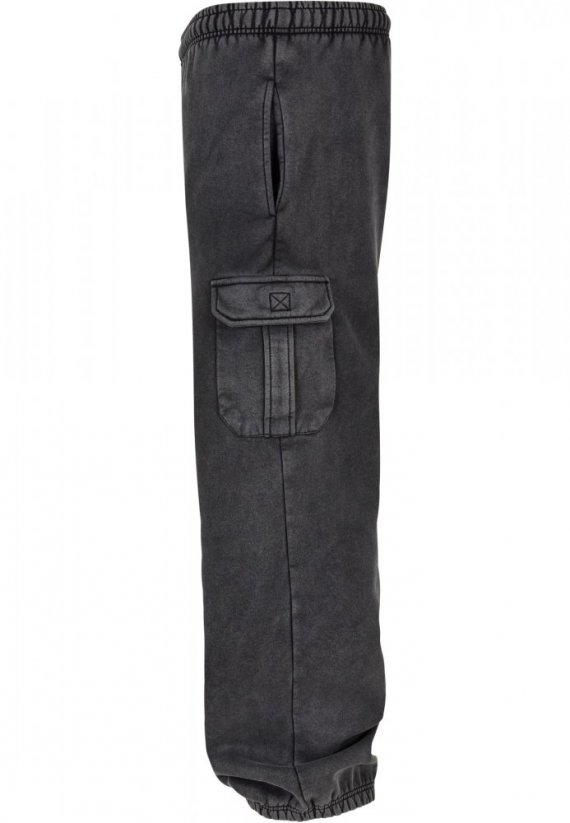 Męskie spodnie dresowe Urban Classics Washed Cargo - czarne