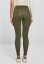 Ladies Washed Faux Leather Pants - olive