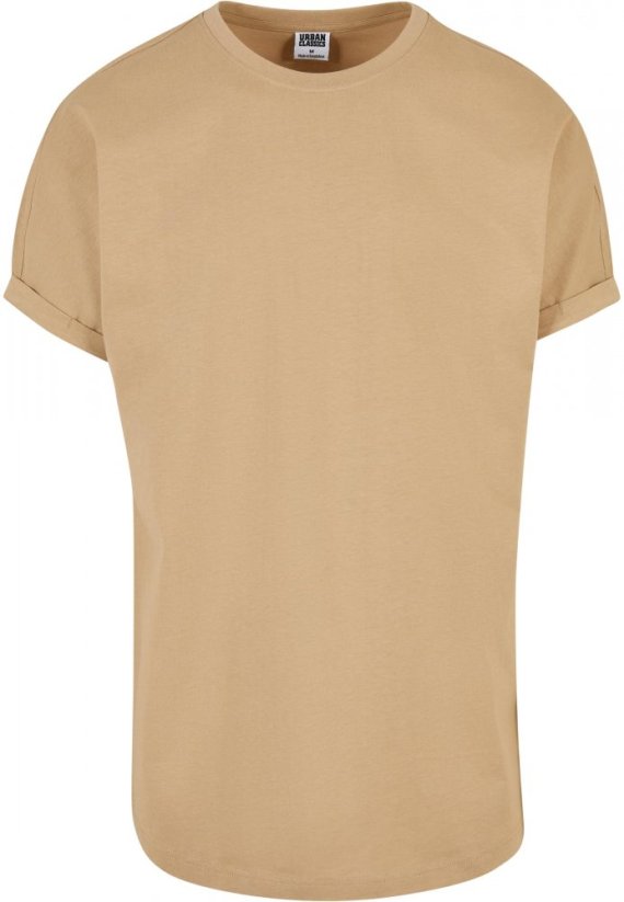 Long Shaped Turnup Tee - unionbeige