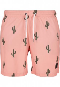 Pánské koupací šortky Urban Classics Pattern Swim Shorts - cactus aop