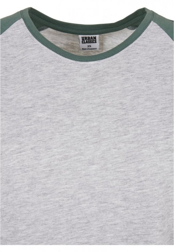 Dámske tričko Urban Classics Contrast Raglan - šedé