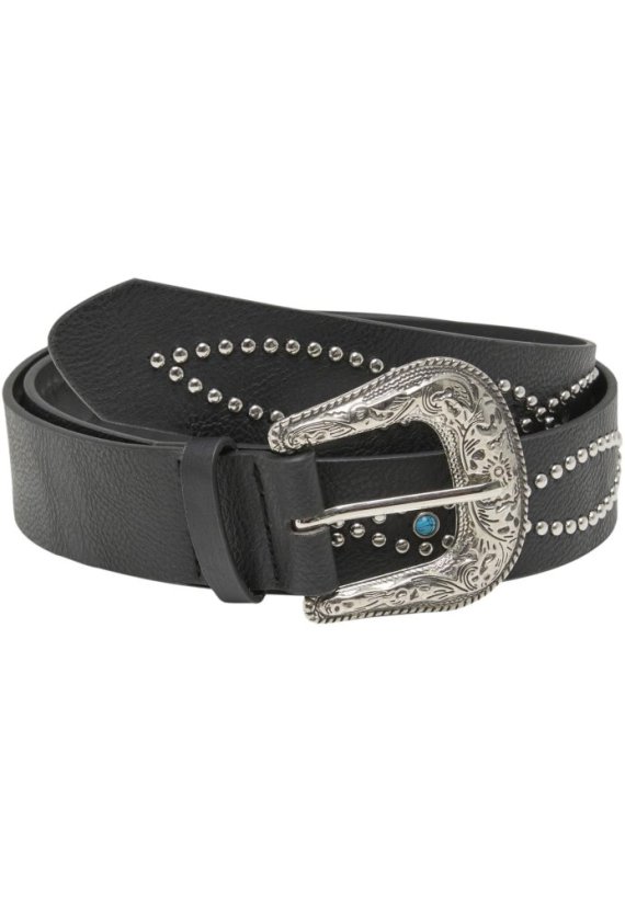 Synthetic Leather Western Rivet Belt black S/M