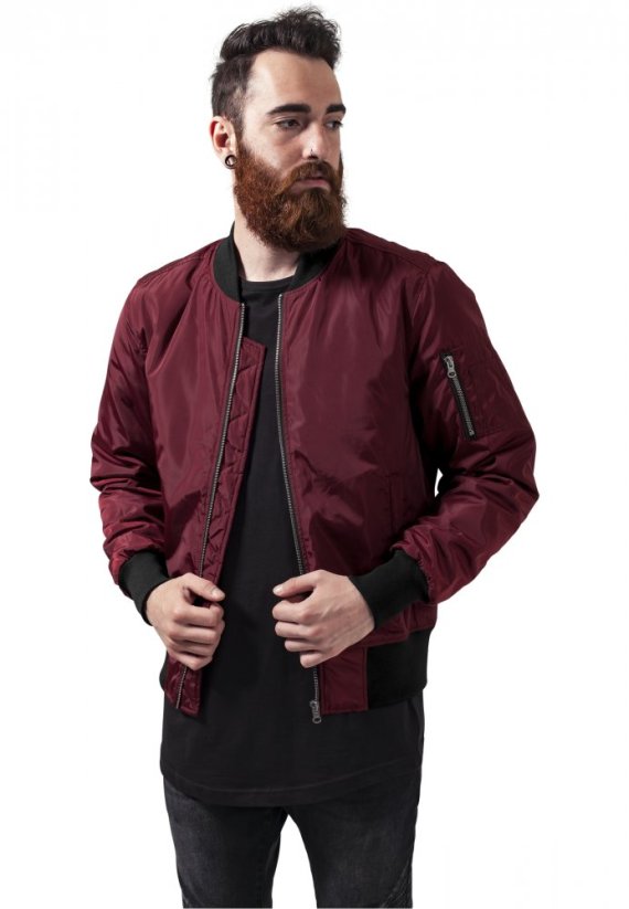 Vínová pánská bomber bunda Urban Classics 2-Tone