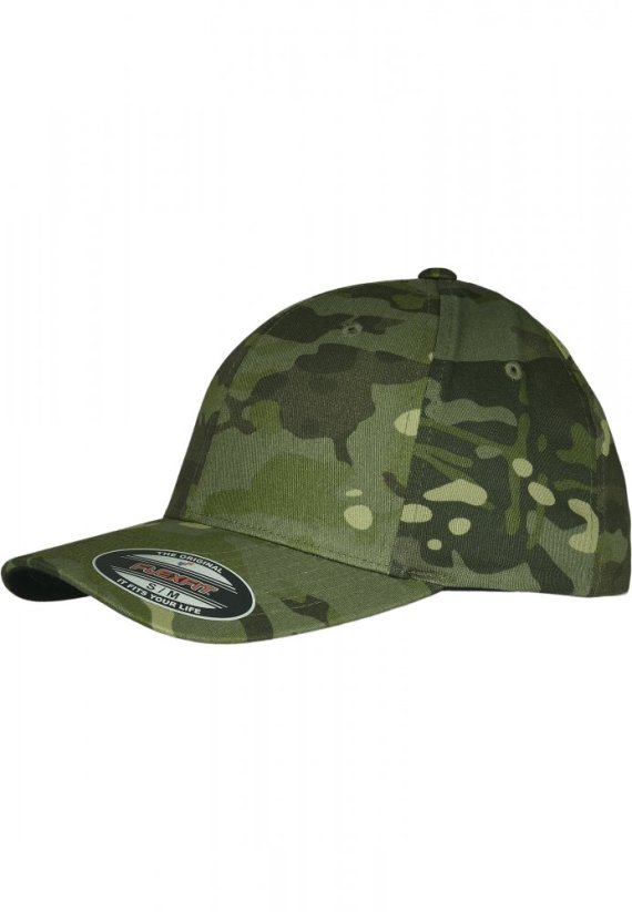 Zeleně maskáčová pánská kšiltovka Urban Classics Flexfit Multicam®