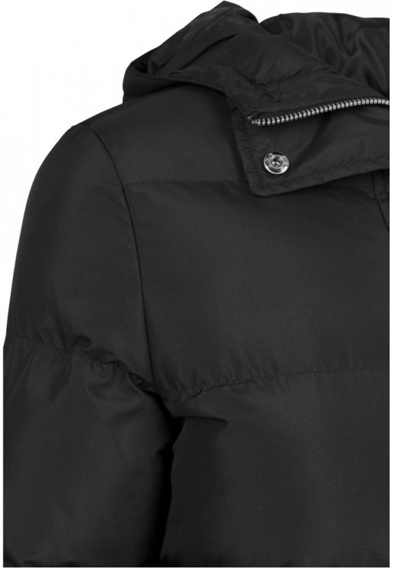 Čierna dámska zimná bunda Urban Classics Ladies Hooded Puffer Jacket