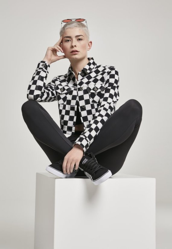 Bunda Urban Classics Ladies Short Check Twill Jacket