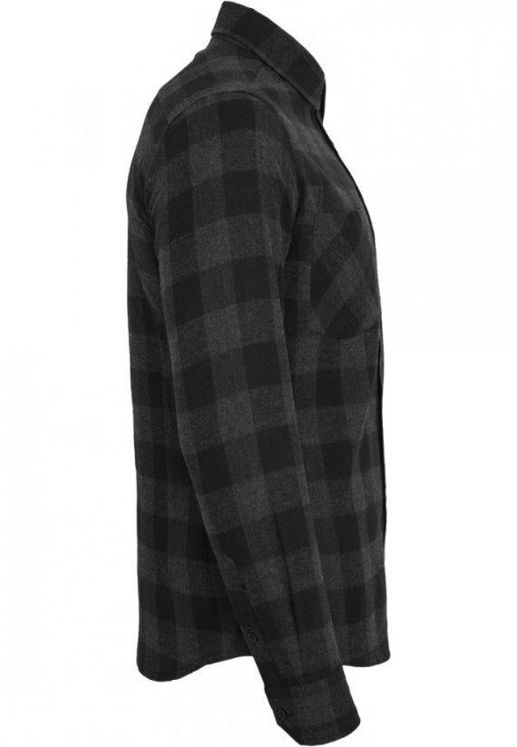 Pánska košeľa Urban Classics Checked Flanell Shirt - čierna,sivá