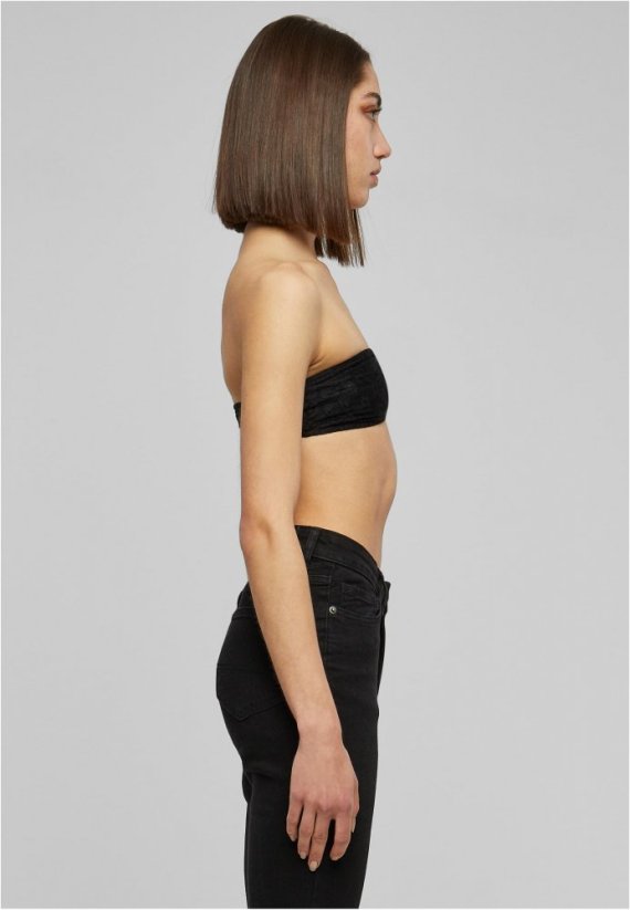 Dámská podprsenka Urban Classics Laces Bandeau - černá