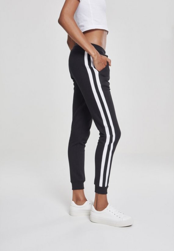 Dámské tepláky Urban Classics Ladies College Contrast Sweatpants - černo / bílé