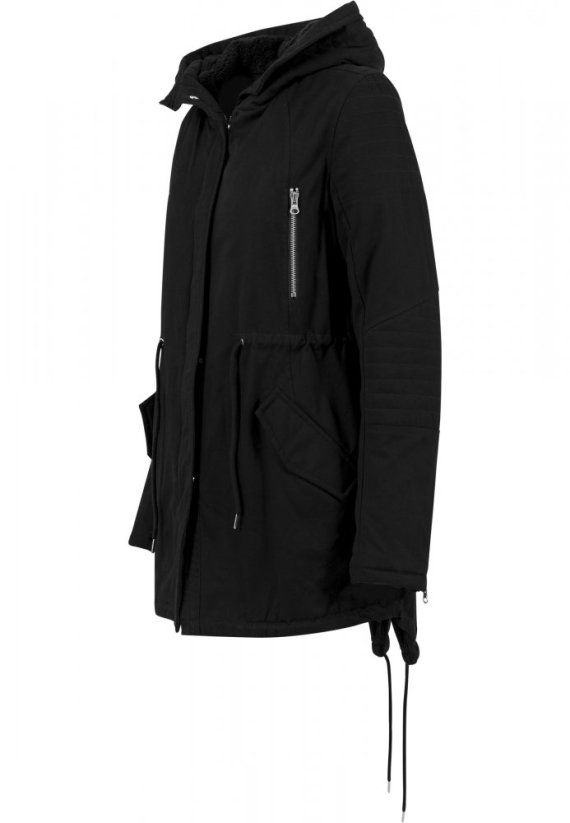 Bunda Urban Classics Ladies Sherpa Lined Cotton Parka - black