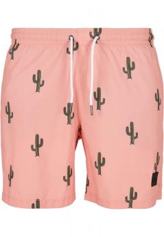Pánske kúpacie šortky Urban Classics Pattern Swim Shorts - cactus aop