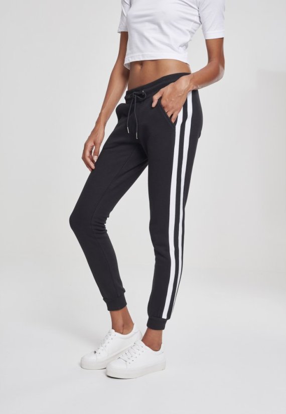 Dámske tepláky Urban Classics Ladies College Contrast Sweatpants - čierno/biele