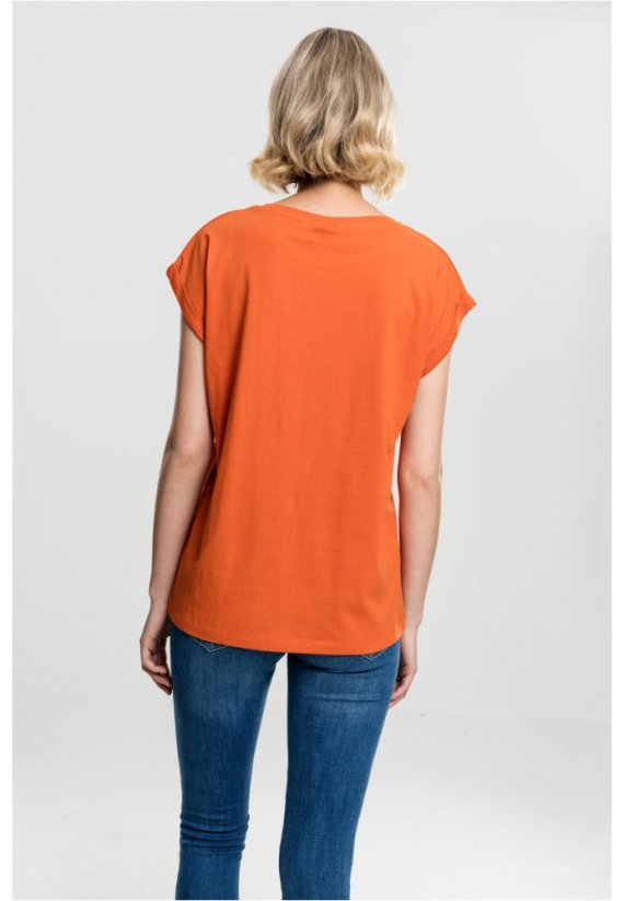 Ladies Extended Shoulder Tee - rust orange