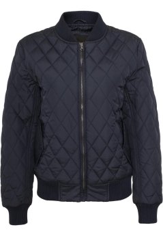 Ladies Diamond Quilt Nylon Jacket - navy