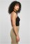 Ladies Rib Knit Crossed Neckholder Top - black