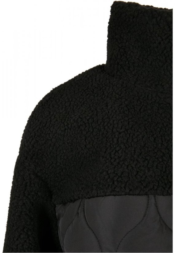 Dámsky sherpa kabát Urban Classics Oversized Quilted - čierny