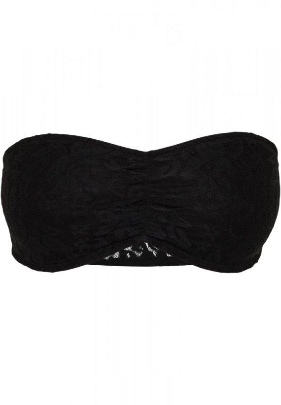 Dámská podprsenka Urban Classics Laces Bandeau - černá
