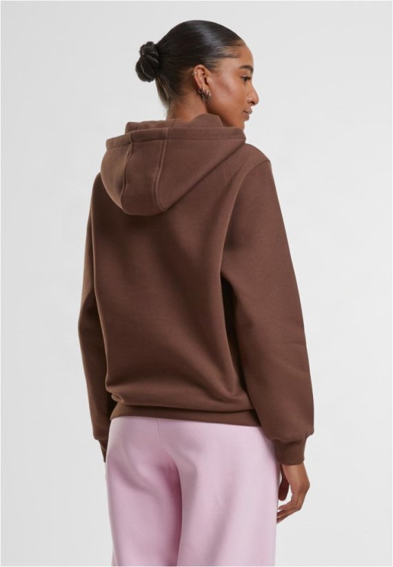 Ladies Fluffy Hoody  - chocolatebrown