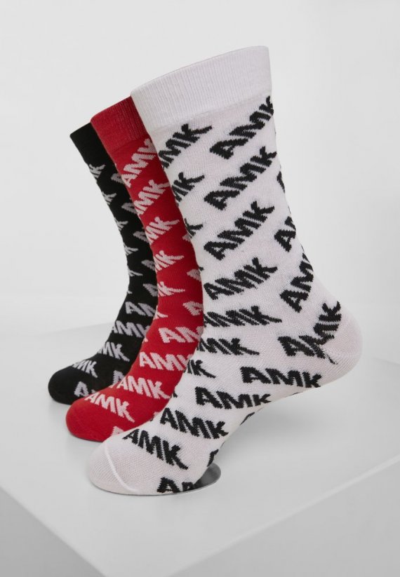 AMK Allover Socks 3-Pack - Veľkosť: 43-46