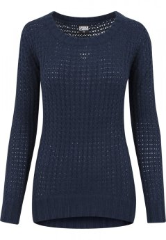 Ladies Long Wideneck Sweater - navy