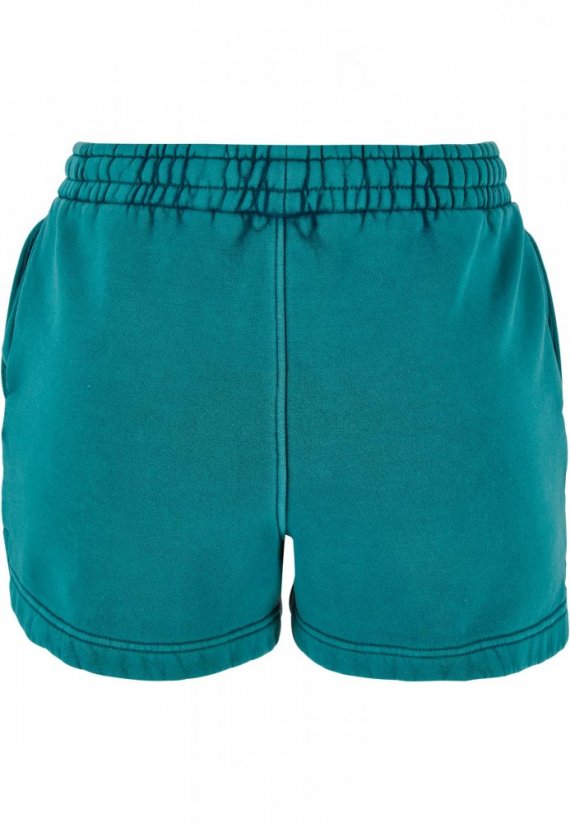 Ladies Stone Washed Shorts - watergreen