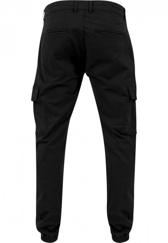 Nohavice Urban Classics Washed Cargo Twill Jogging Pants - black