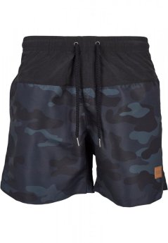 Pánske kúpacie kraťasy Urban Classics Block Swim Shorts - blk/darkcamo