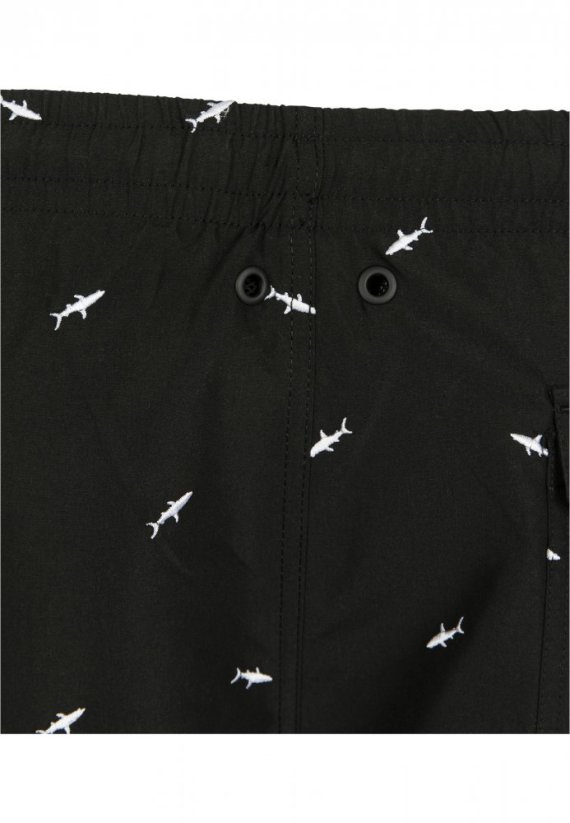 Pánske šortky Urban Classics Embroidery Swim Shorts - shark/black/white