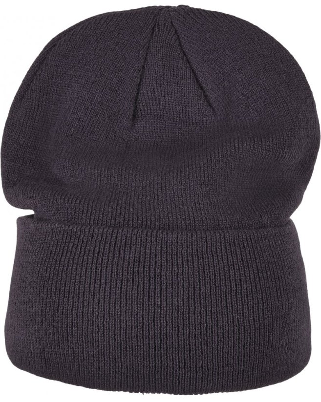 Čepice Urban Classics Leatherpatch Long Beanie - plum