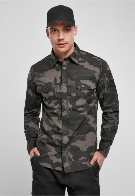Tmavo maskáčová pánska košeľa Brandit Slim Worker Shirt