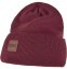 Čepice Urban Classics Leatherpatch Long Beanie - burgundy