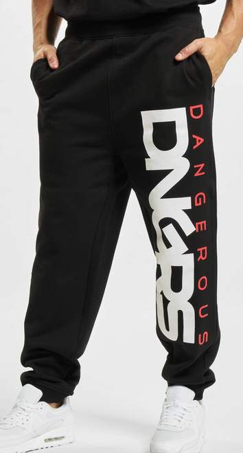 Dangerous DNGRS Pantaloni Jogging Donna Hyena - Nero Con Dettagli Rosa, Cotone Spesso, Vita Elastica, Taglia S