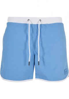 Pánske kúpacie kraťasy Urban Classics Retro Swimshorts - white/horizonblue