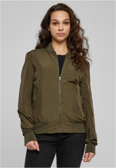 Ladies Light Bomber Jacket - dark olive