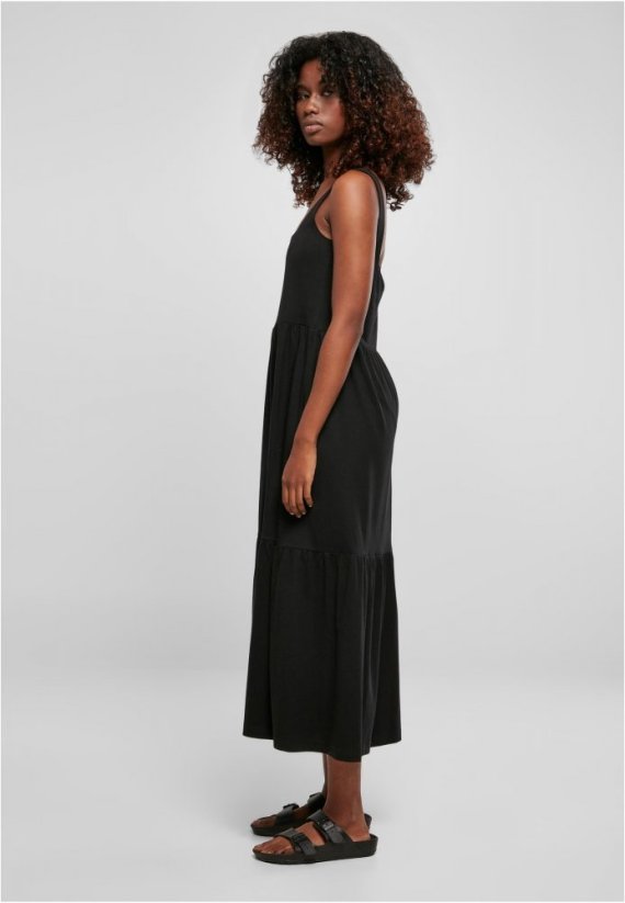 Ladies 7/8 Length Valance Summer Dress - black