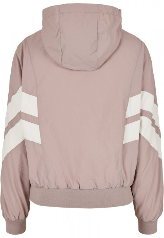 Ladies Crinkle Batwing Jacket - duskrose/whitesand