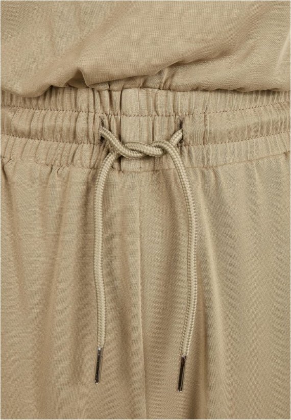 Ladies Short Sleevless Modal Jumpsuit - khaki