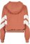 Ladies Crinkle Batwing Jacket - terracotta/whitesand