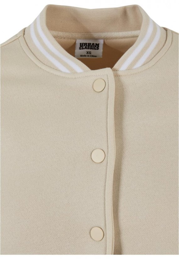Ladies Inset College Sweat Jacket - softseagrass/white