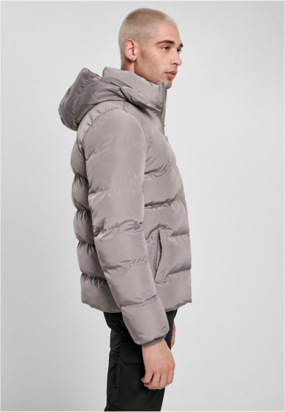 Pánska zimná bunda Urban Classics Hooded Puffer - šedá