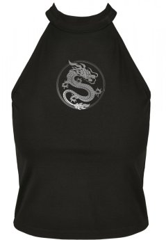 Dámsky top Dragon Turtleneck Short Top - čierny