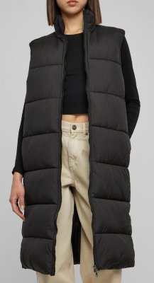 Prošívaná dámská vesta Urban Classics Long Puffer - černá