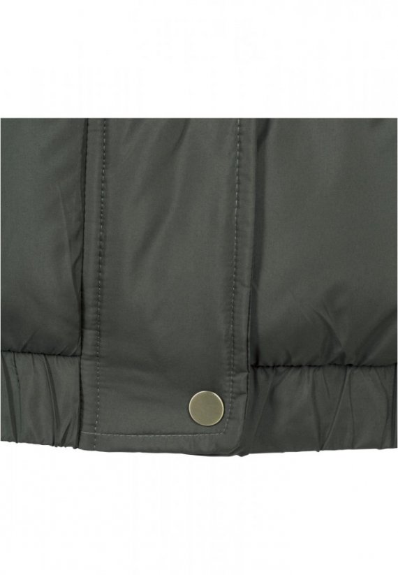 Tmavě olivová dámská zimní bunda Urban Classics Ladies Hooded Puffer Jacket