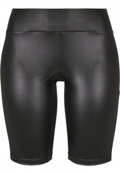 Ladies Synthetic Leather Cycle Shorts - black