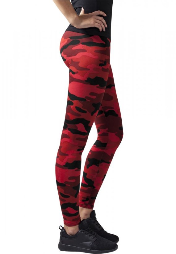 Ladies Camo Leggings - red camo