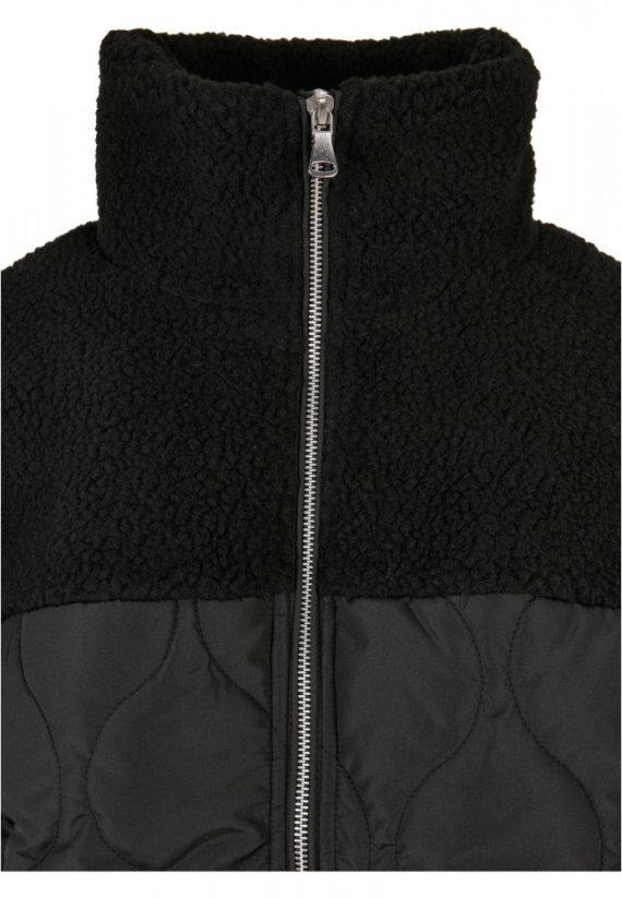 Dámsky sherpa kabát Urban Classics Oversized Quilted - čierny