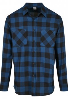 Černo/modrá pánská košile Urban Classics Checked Flanell Shirt
